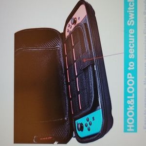HESTIA GOODS carrying case for Nintendo Switch with hook loop Black  New